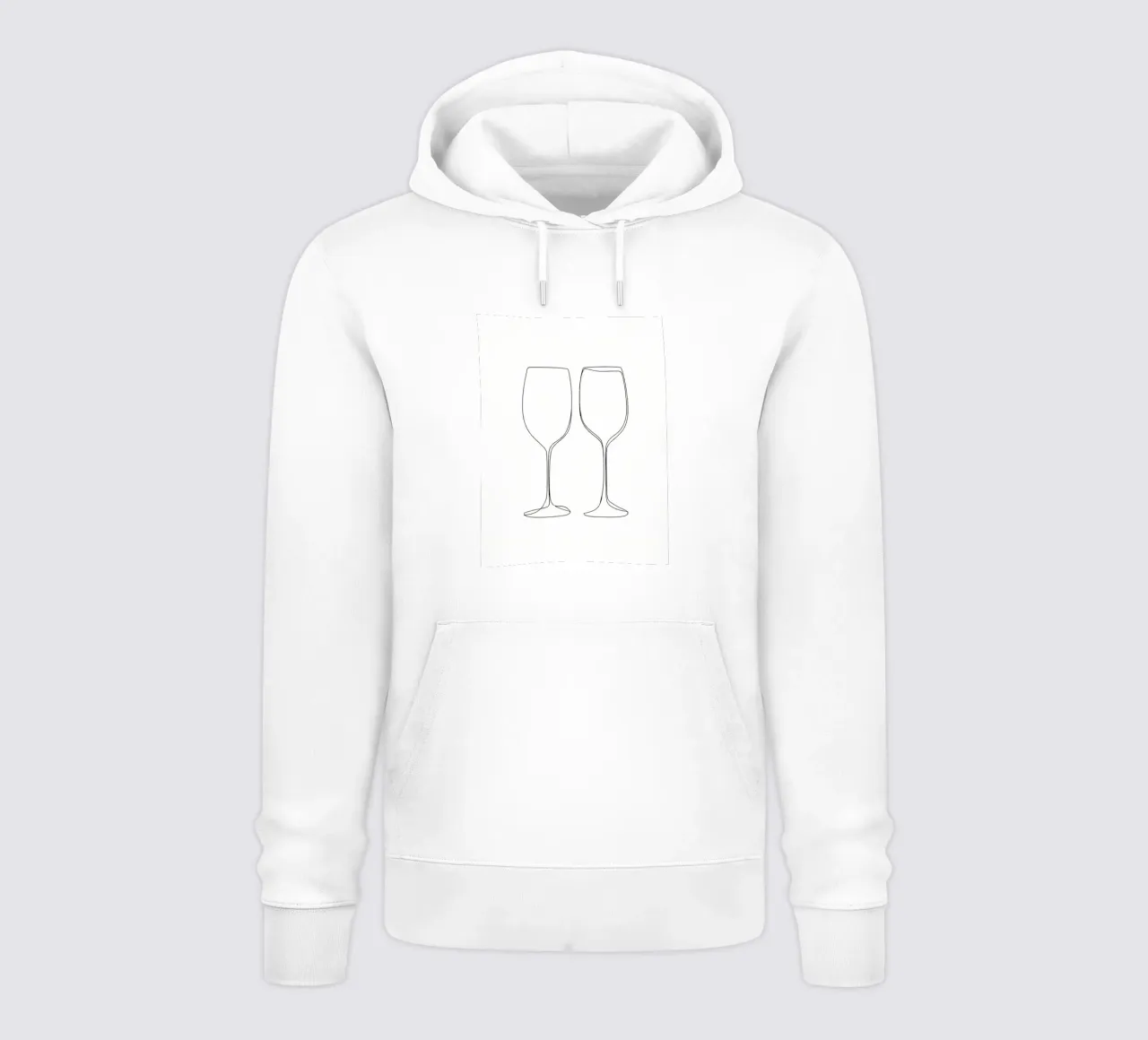 Copa de vino Minimalist Line Art sudadera con capucha de Viv Line Art