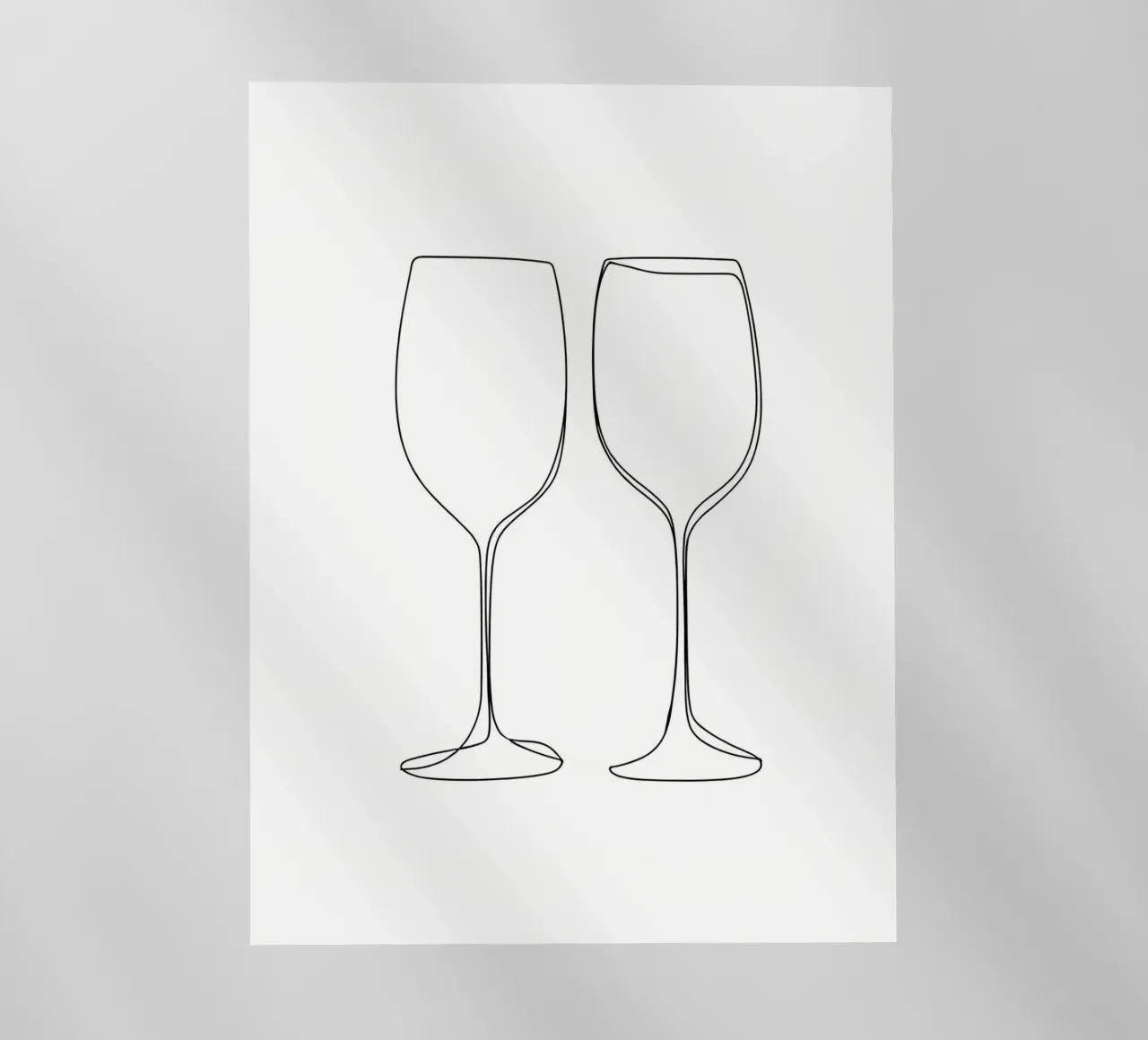 Bicchiere di vino Line Art minimalista pellicola backlit da Viv Line Art