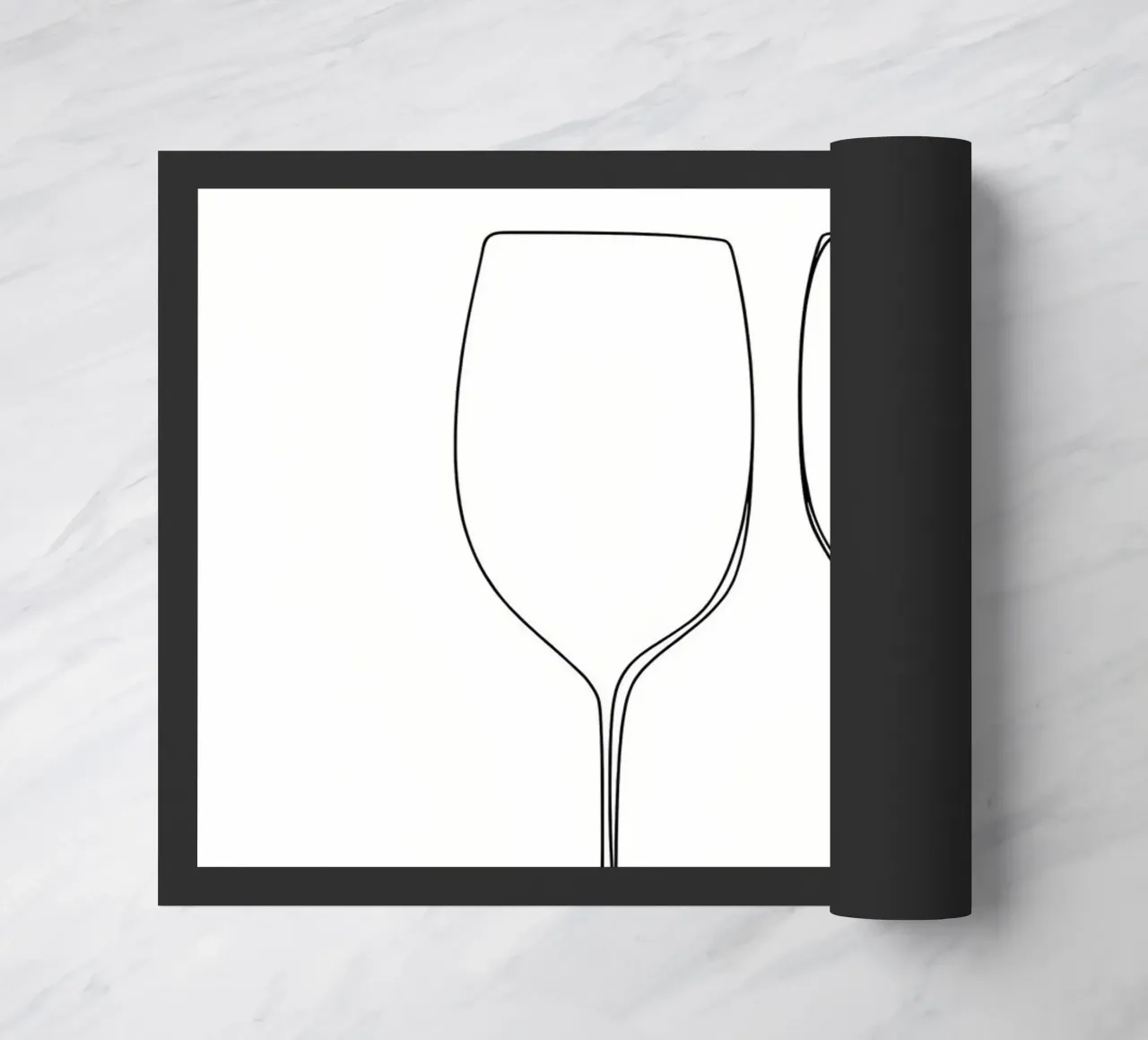 Bicchiere di vino Line Art minimalista zerbino da Viv Line Art