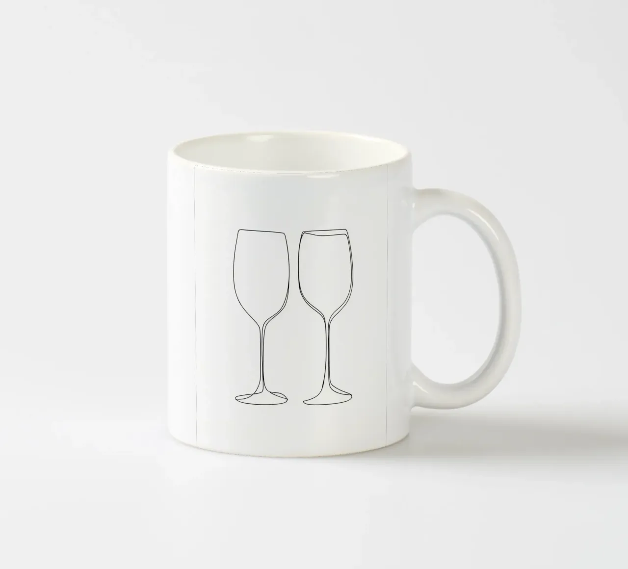 Bicchiere di vino Line Art minimalista tazza in ceramica da Viv Line Art