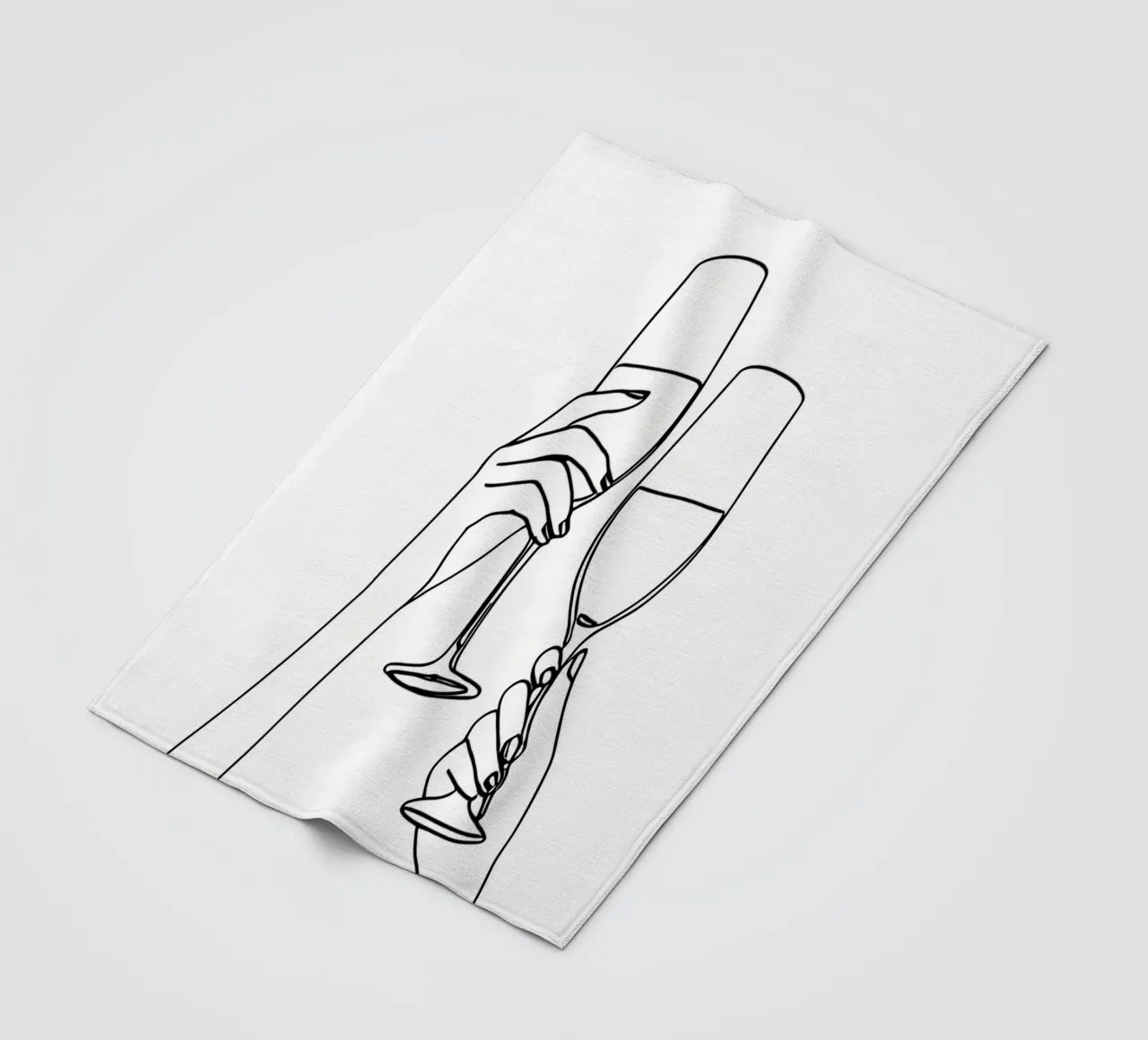 Salute 4 Line Art minimalista coperta in pile da Viv Line Art