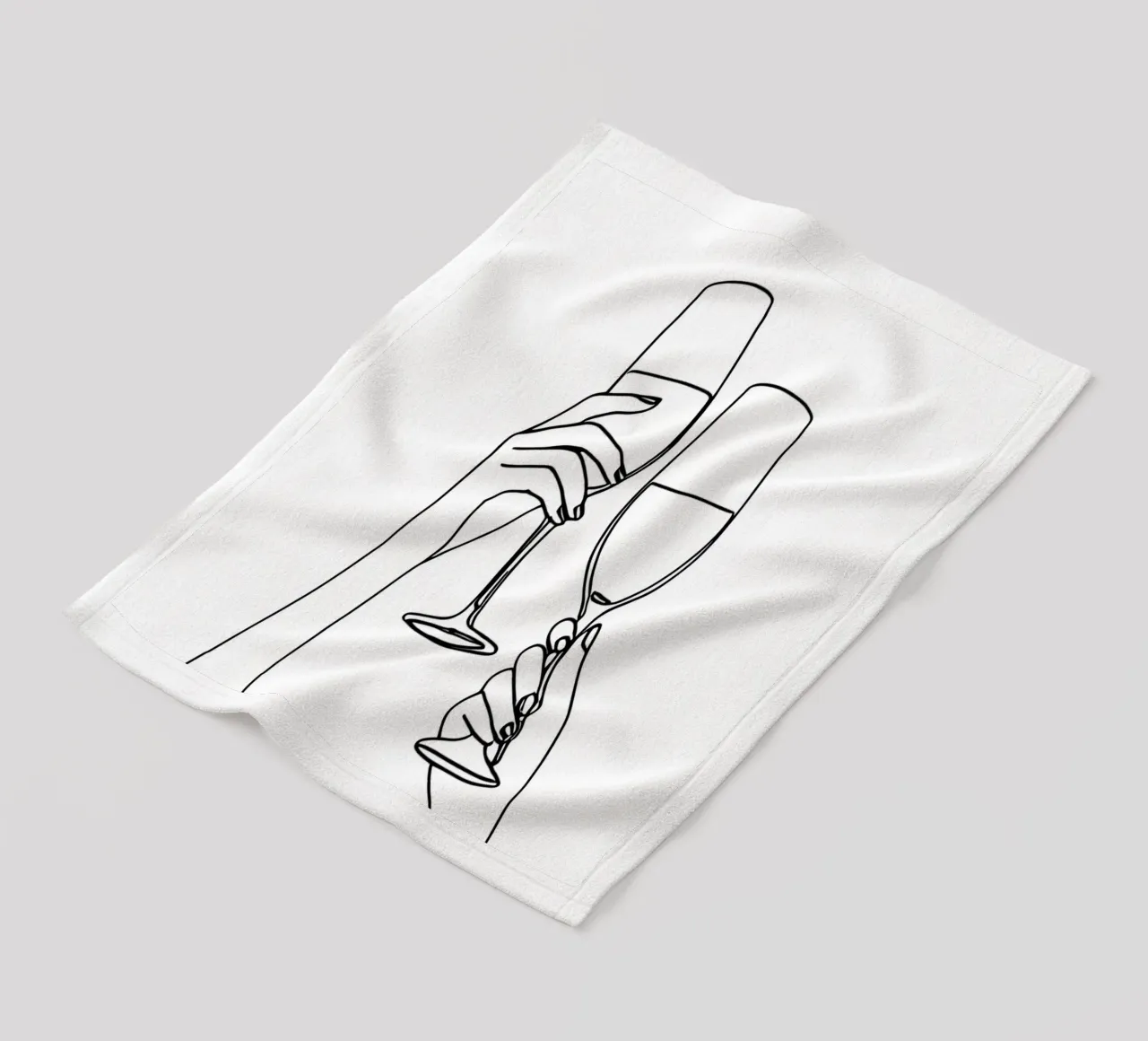 Salute 4 Line Art minimalista coperta in pile da Viv Line Art