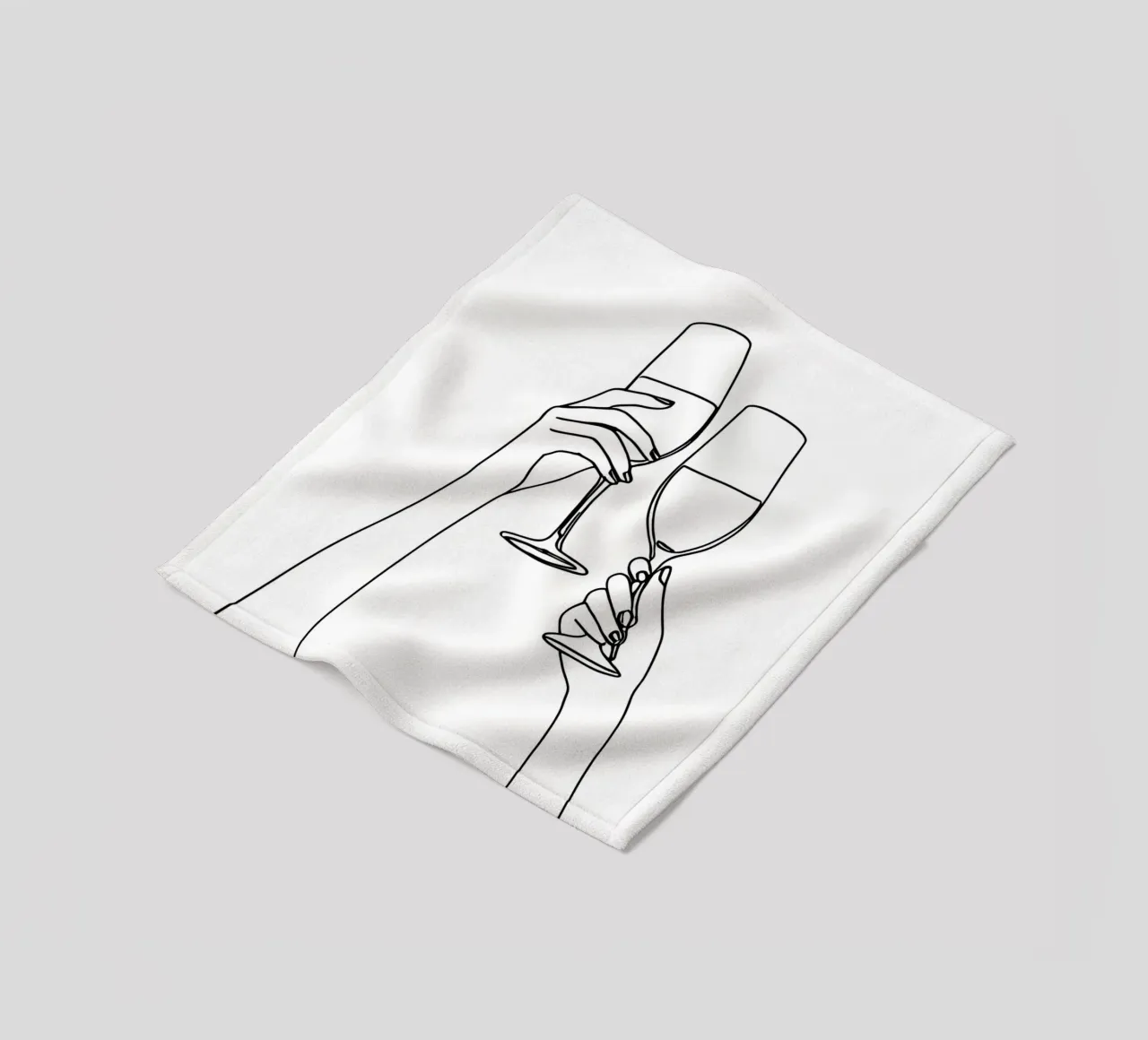 Salute 4 Line Art minimalista coperta in pile da Viv Line Art