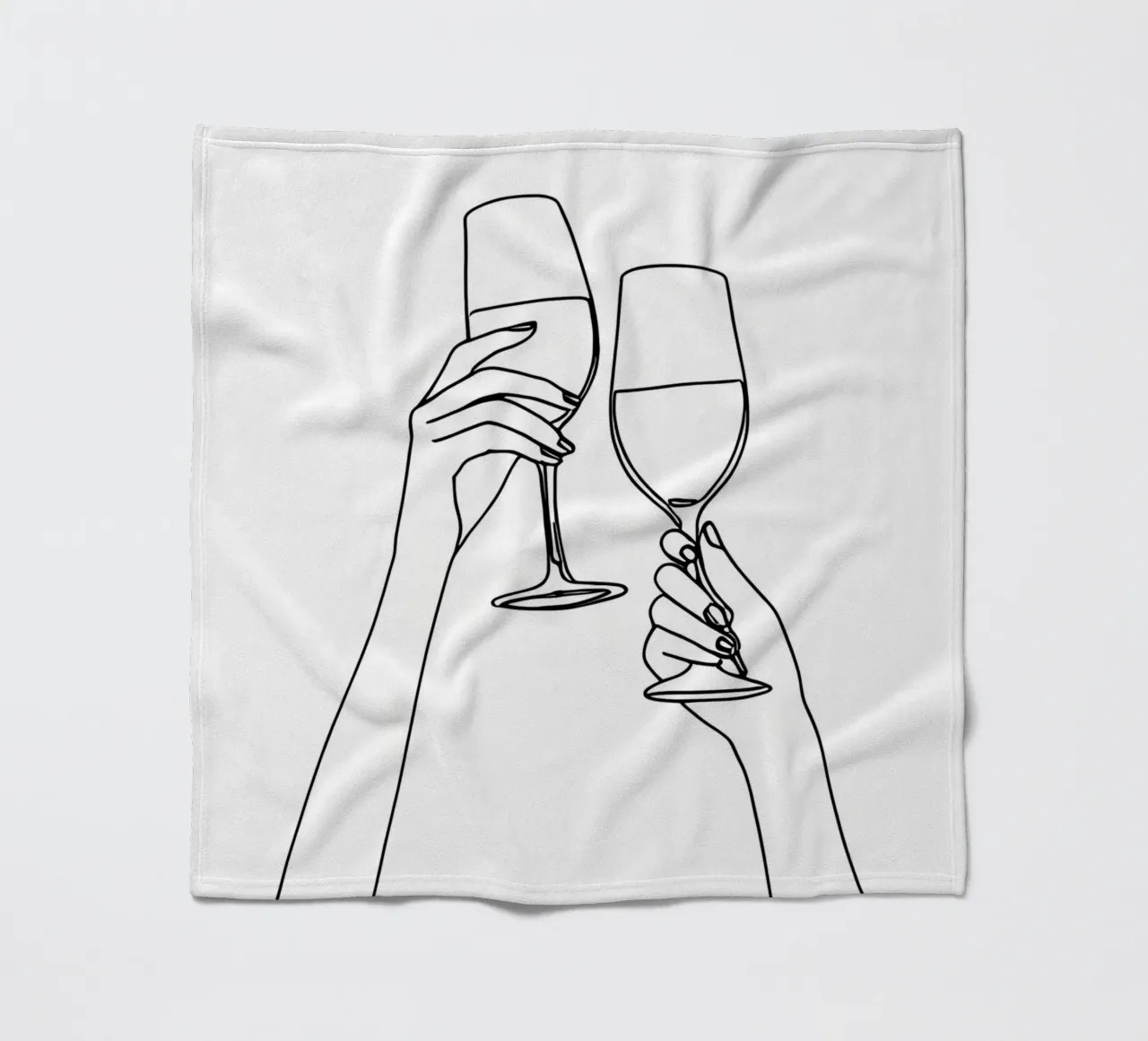 Salute 4 Line Art minimalista coperta in pile da Viv Line Art