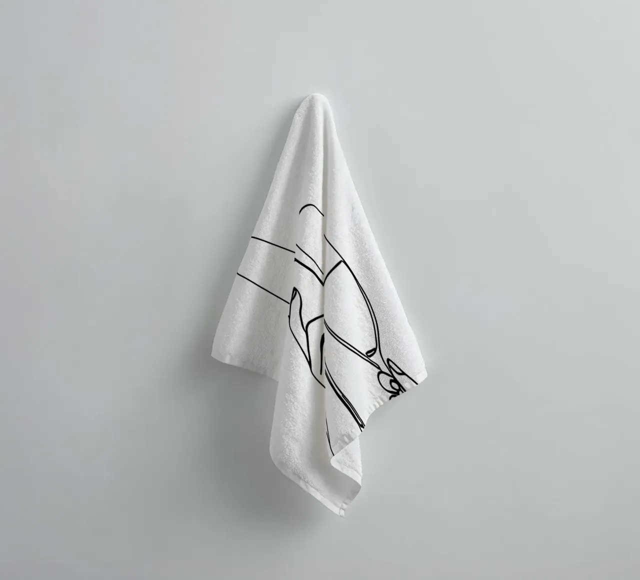 Cheers 4 Minimalist Line Art towel by Viv Line Art