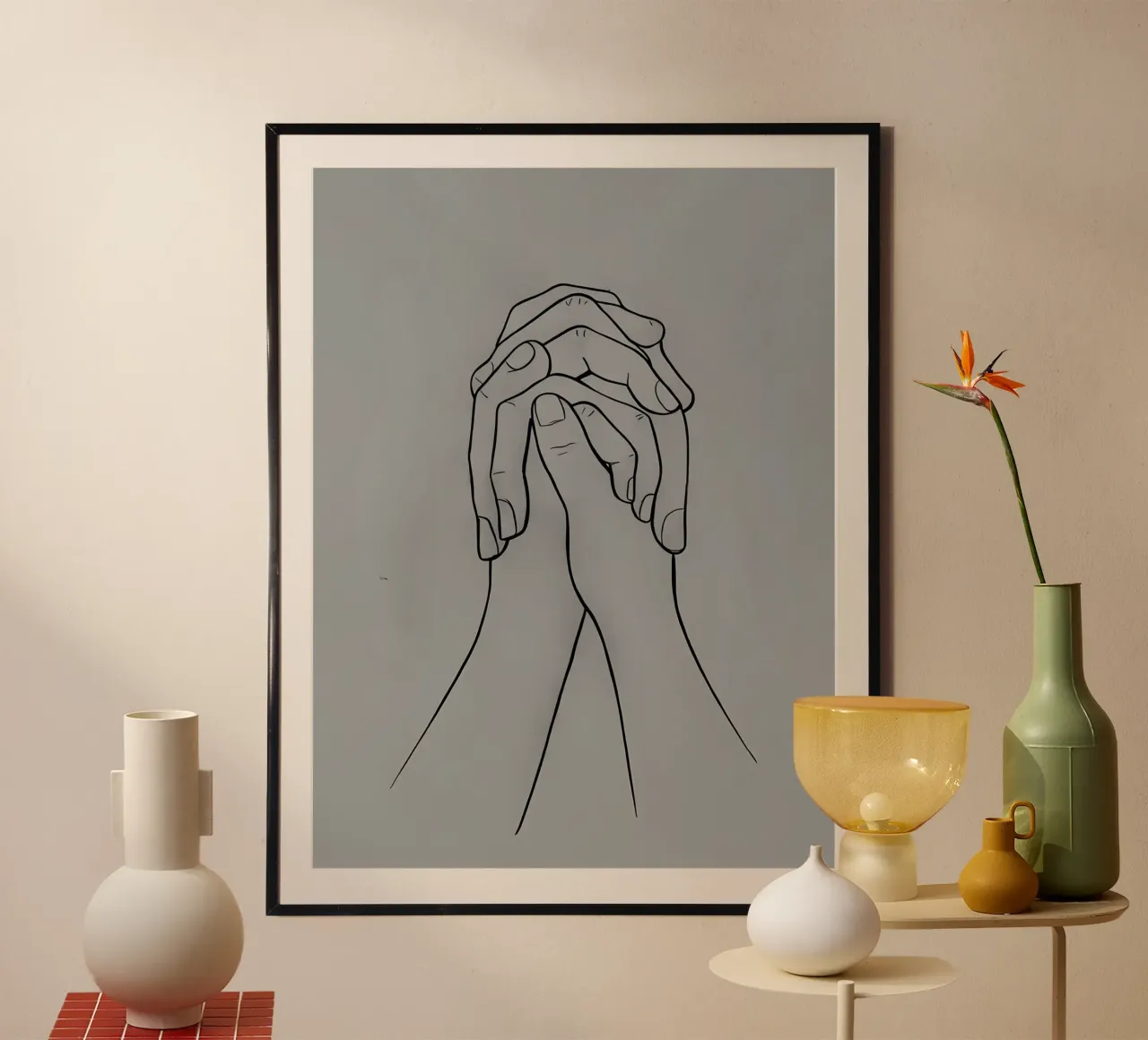 Arte lineare minimalista di Togetherness poster da Viv Line Art