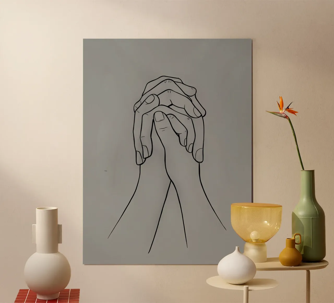 Arte lineare minimalista di Togetherness poster da Viv Line Art