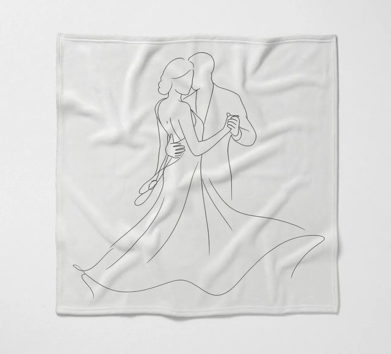 Ballo di coppia Line Art minimalista coperta in pile da Viv Line Art