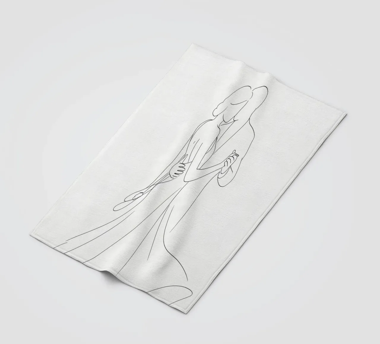 Ballo di coppia Line Art minimalista coperta in pile da Viv Line Art
