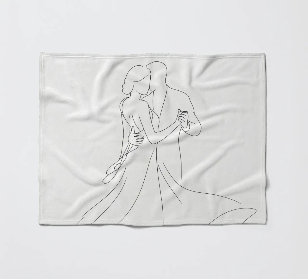 Ballo di coppia Line Art minimalista coperta in pile da Viv Line Art