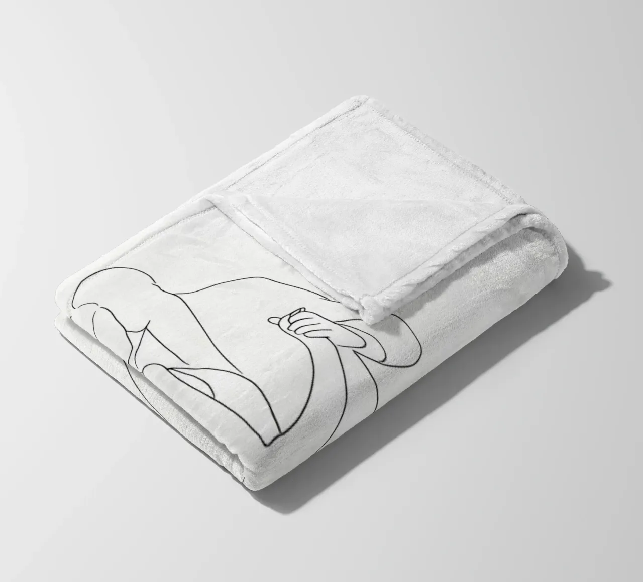 Ballo di coppia Line Art minimalista coperta in pile da Viv Line Art