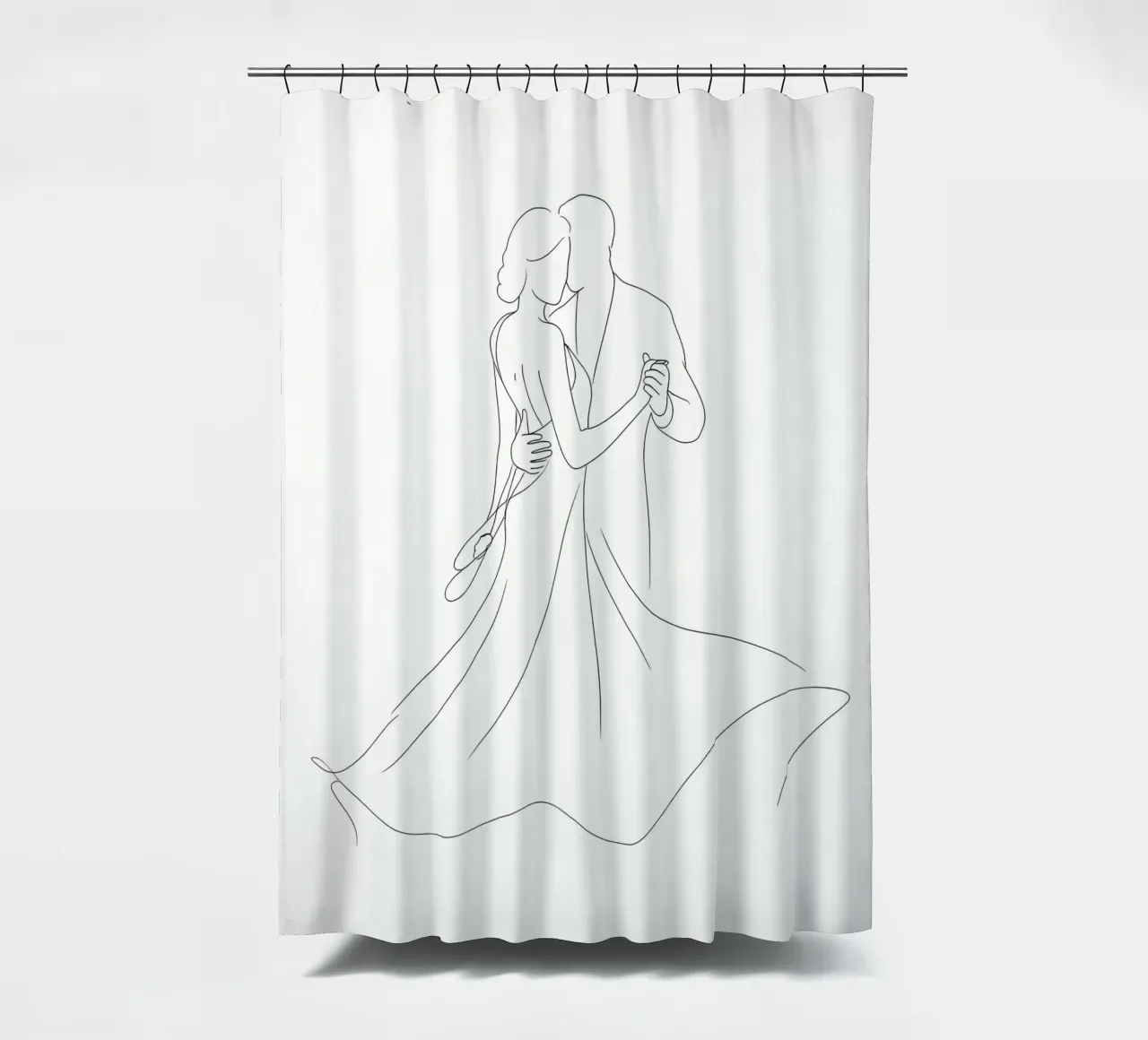 Ballo di coppia Line Art minimalista tenda da doccia da Viv Line Art