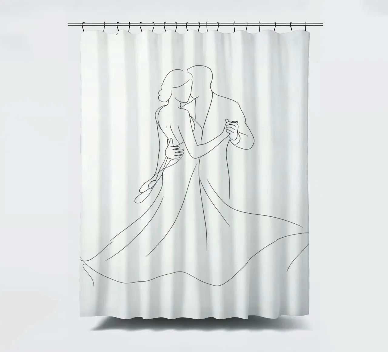 Ballo di coppia Line Art minimalista tenda da doccia da Viv Line Art