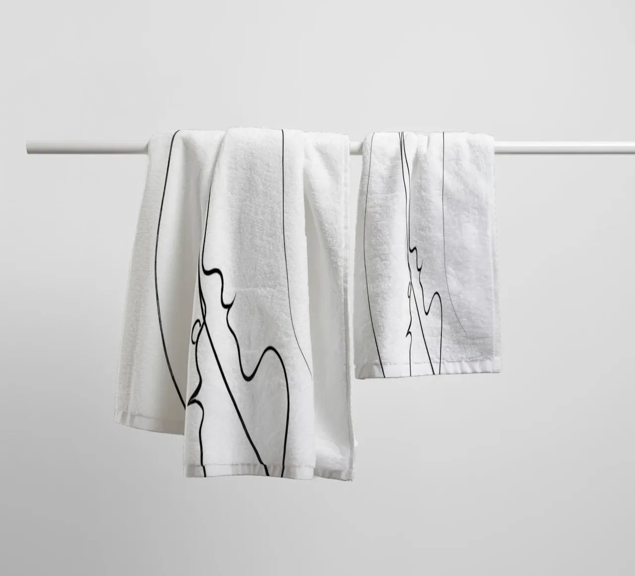 Con te Line Art minimalista asciugamano da bagno da Viv Line Art