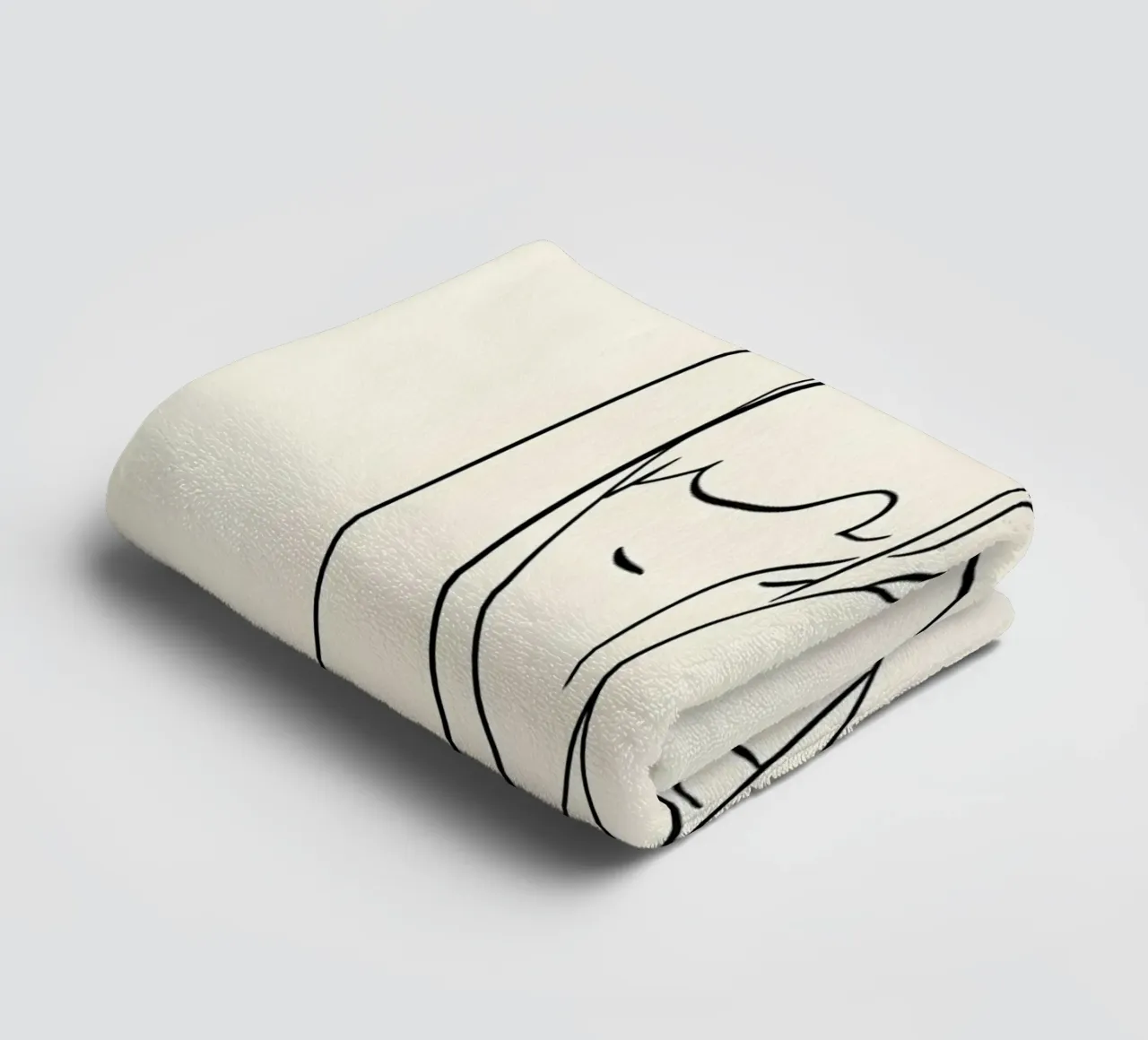 With You 2 Minimalist Line Art towel by Viv Line Art