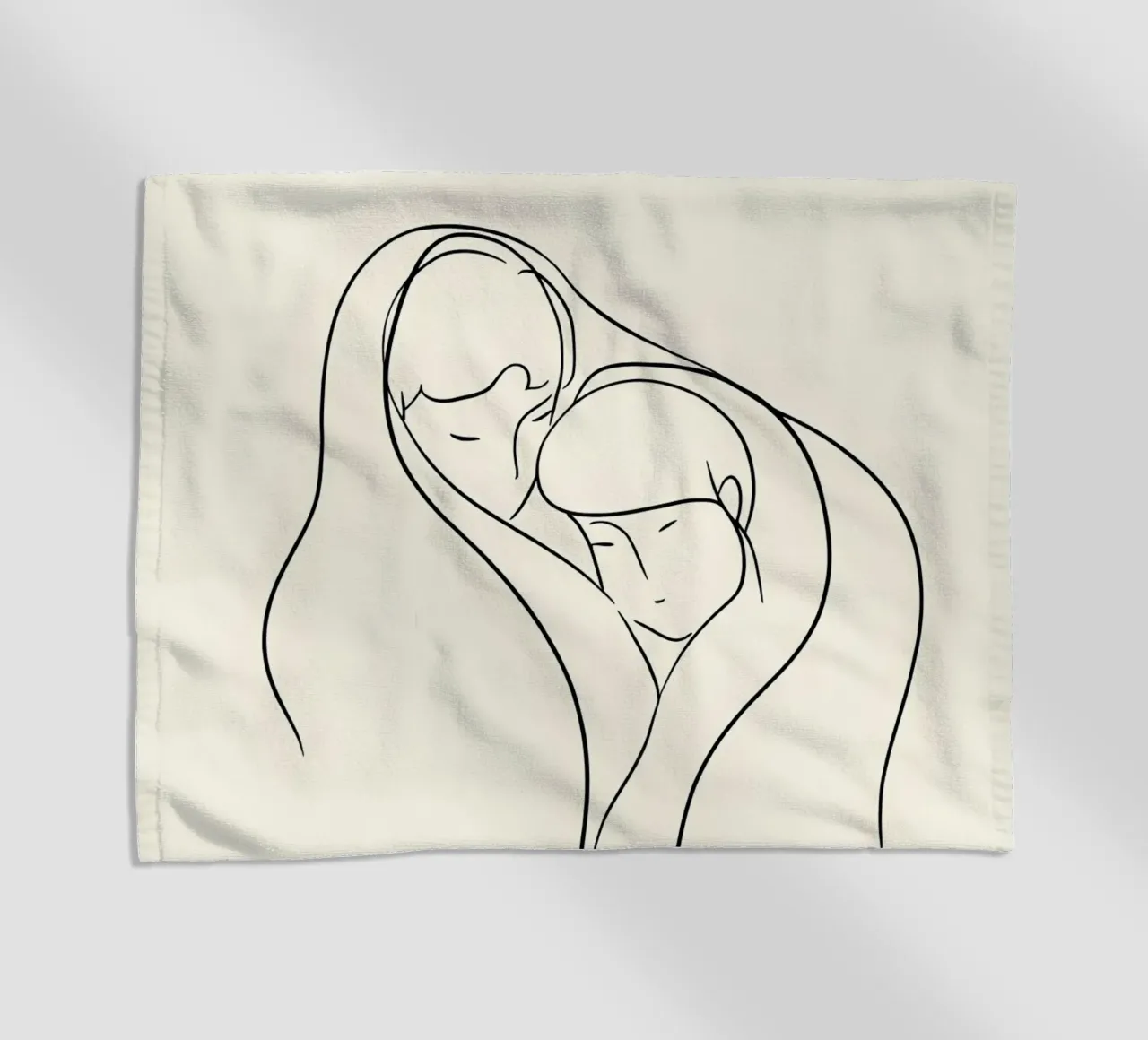 Con te 2 Line Art minimalista telo mare da Viv Line Art