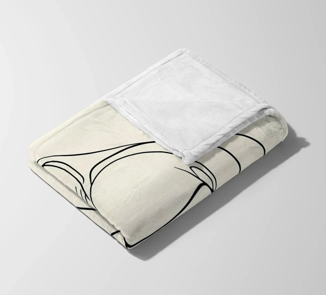 Con te 2 Line Art minimalista coperta in pile da Viv Line Art