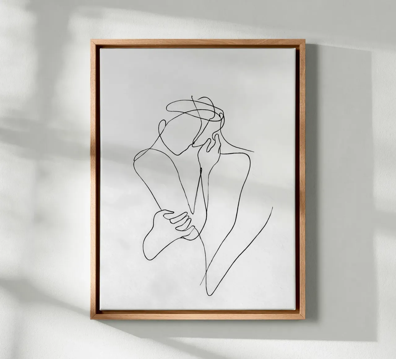 Coppia di artisti di linea minimalisti tela con Cornice a cassetta da Viv Line Art