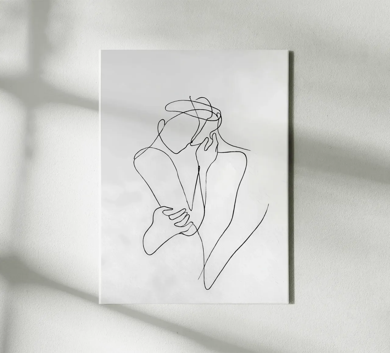 Coppia di artisti di linea minimalisti tela con Cornice a cassetta da Viv Line Art