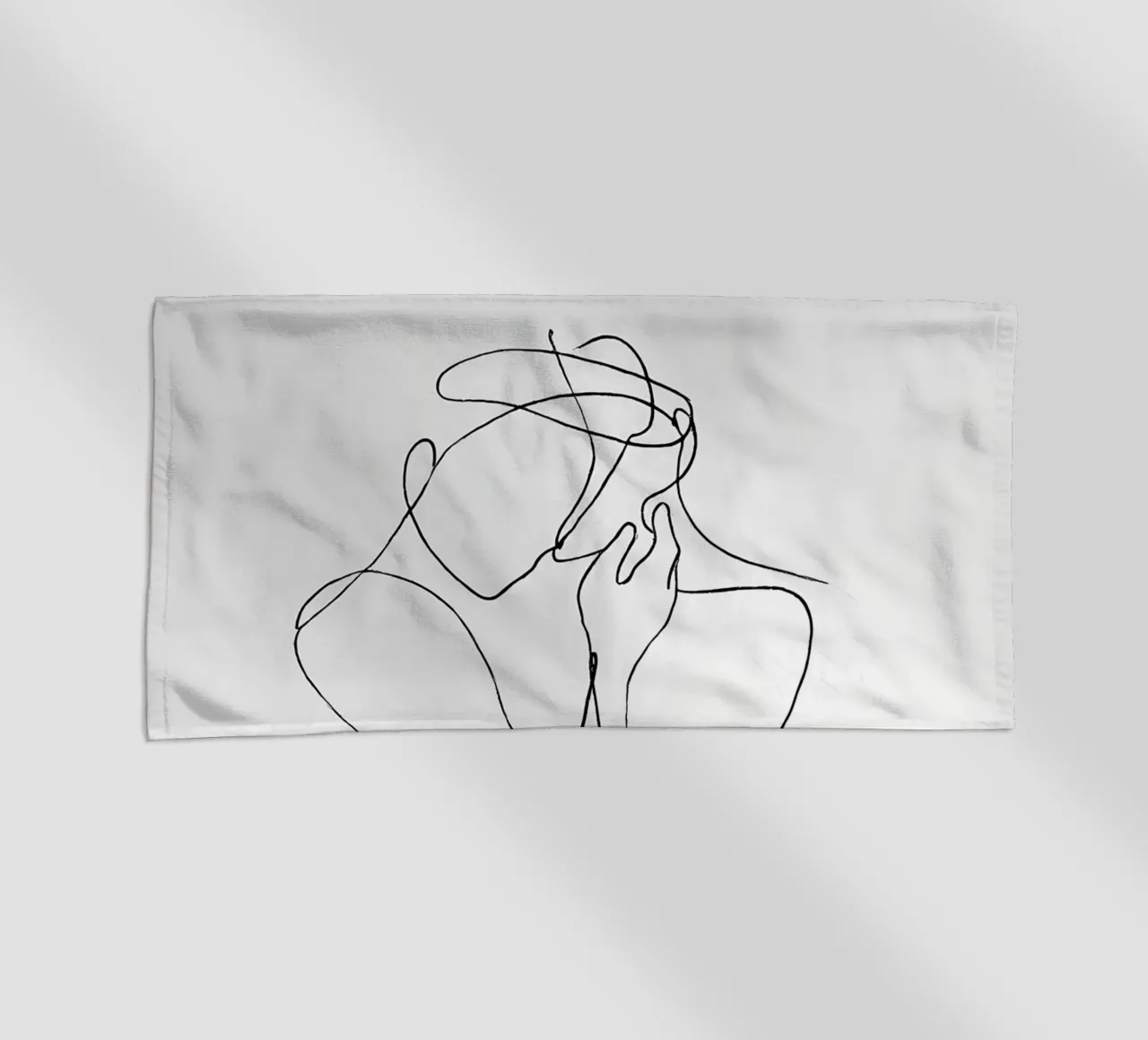 Coppia di artisti di linea minimalisti telo mare da Viv Line Art