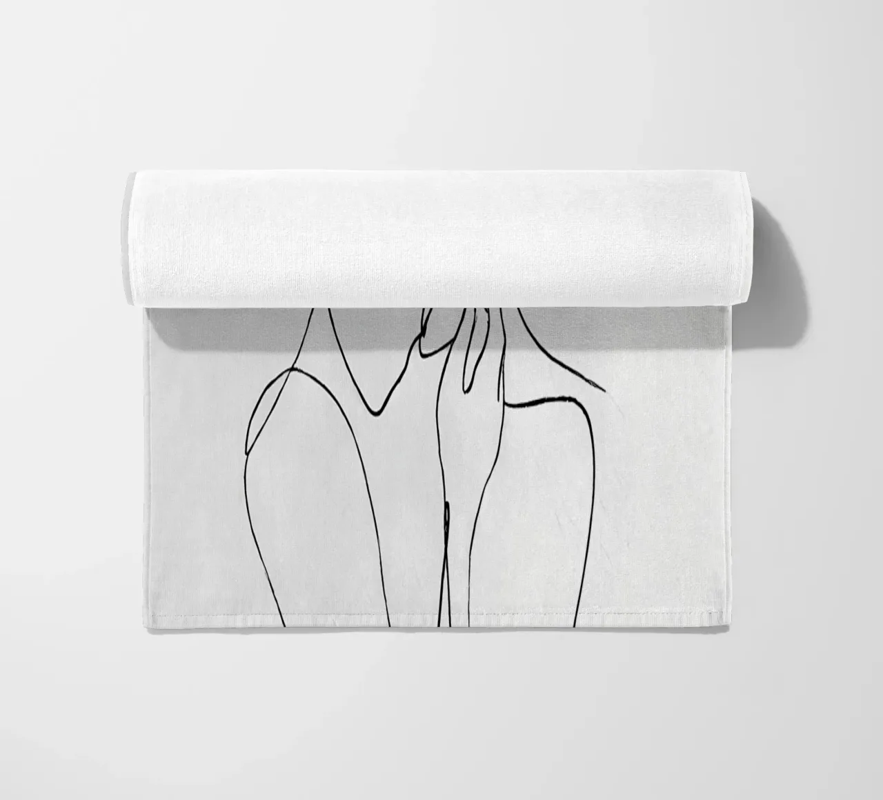 Coppia di artisti di linea minimalisti telo mare da Viv Line Art