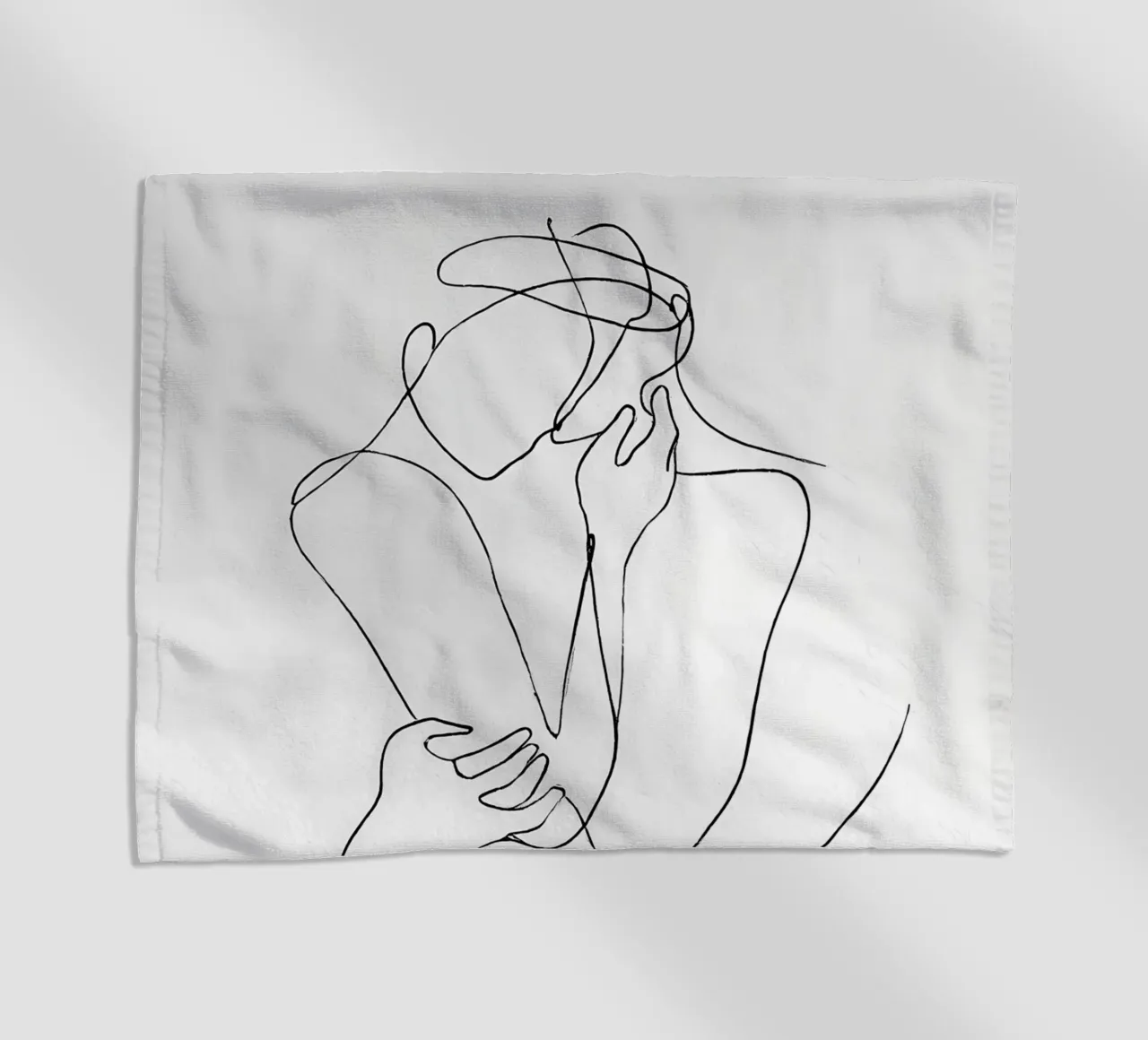 Coppia di artisti di linea minimalisti telo mare da Viv Line Art