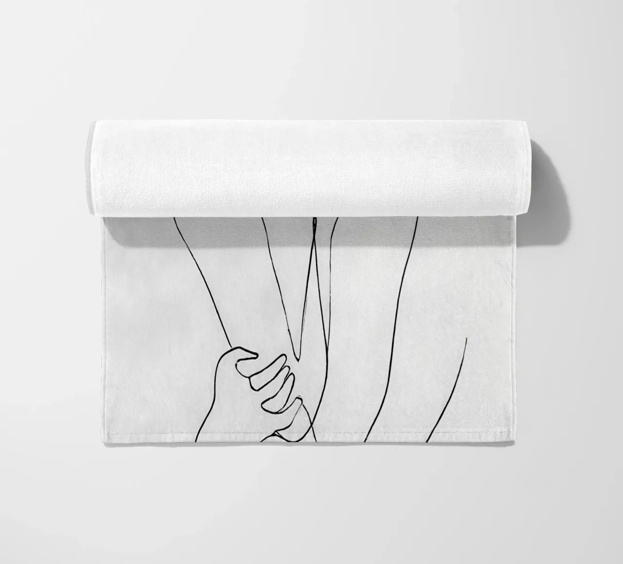 Coppia di artisti di linea minimalisti telo mare da Viv Line Art