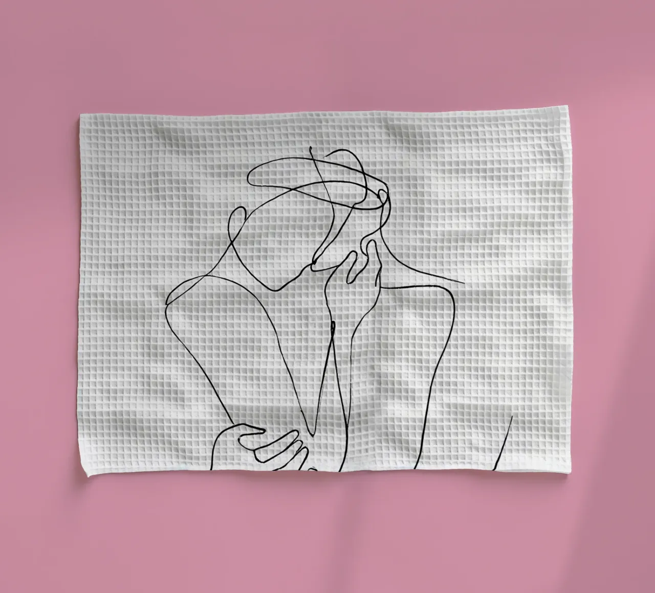 Coppia di artisti di linea minimalisti canovaccio da cucina da Viv Line Art