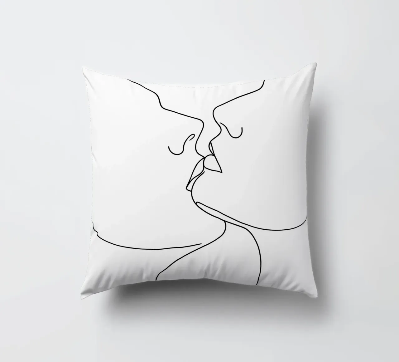 Volti di coppia Line Art minimalista cuscino da Viv Line Art