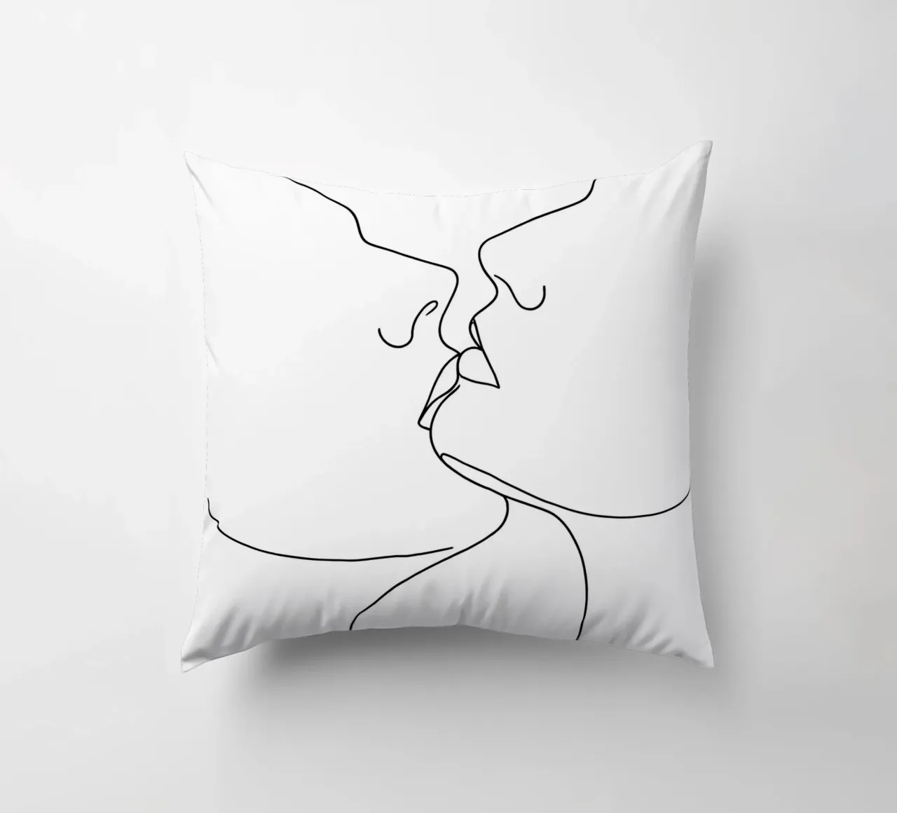 Volti di coppia Line Art minimalista cuscino da Viv Line Art