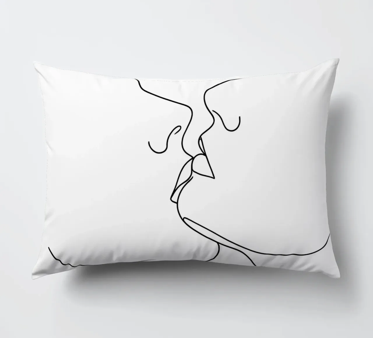 Volti di coppia Line Art minimalista cuscino da Viv Line Art