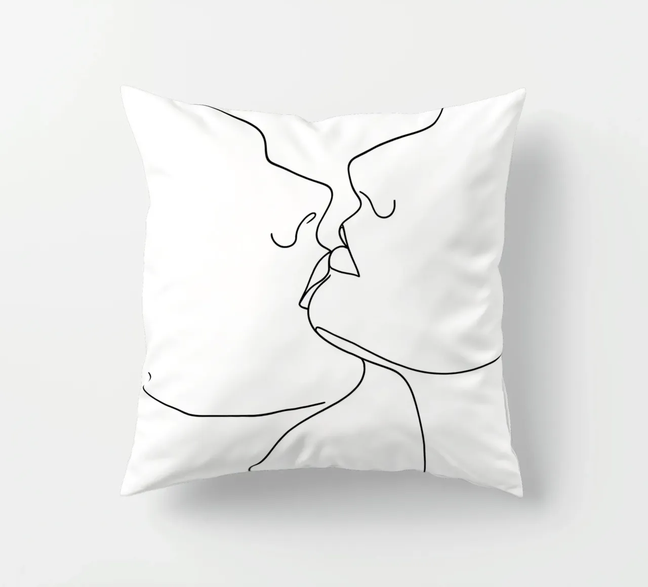 Volti di coppia Line Art minimalista cuscino da Viv Line Art