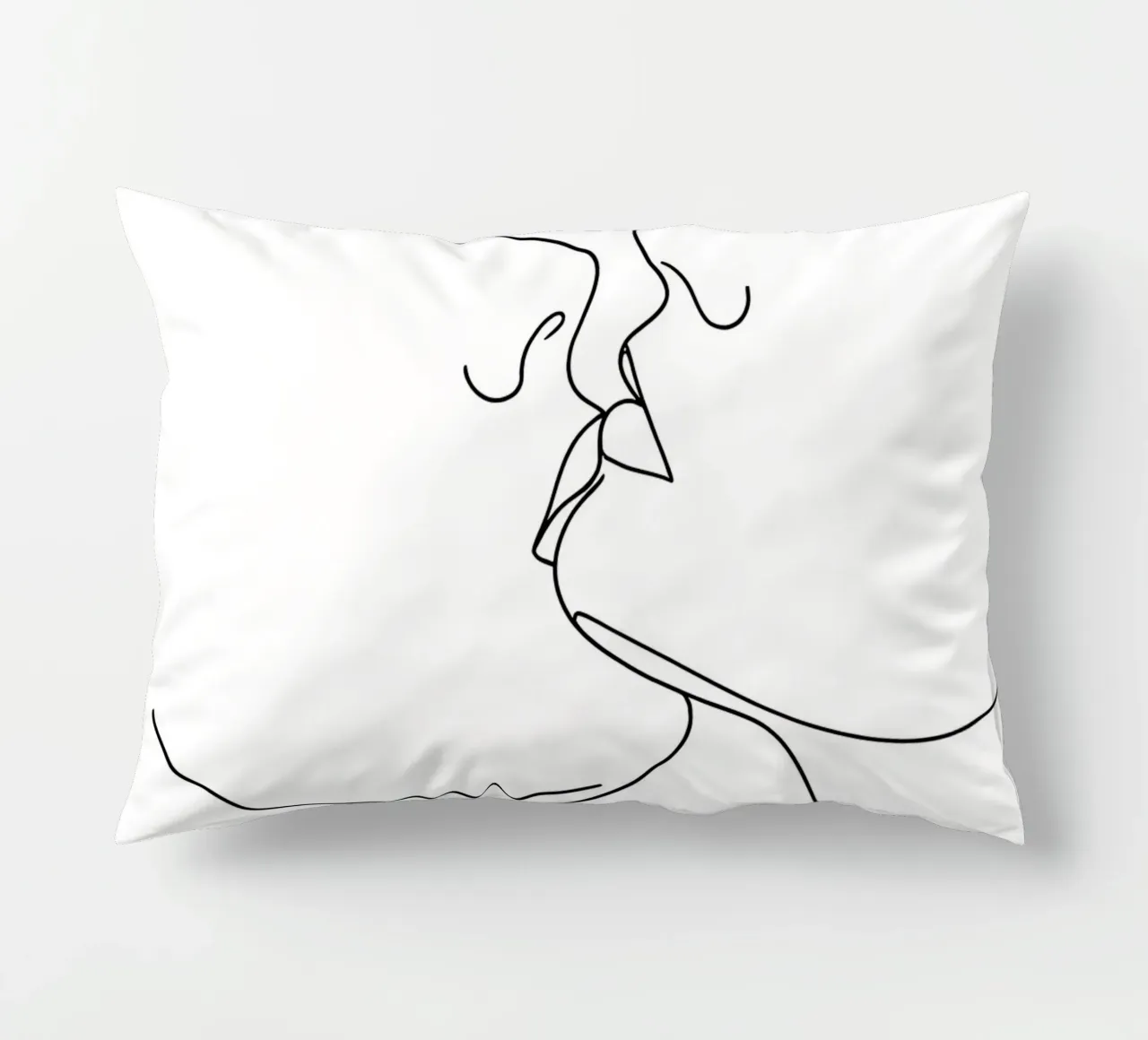 Volti di coppia Line Art minimalista cuscino da Viv Line Art