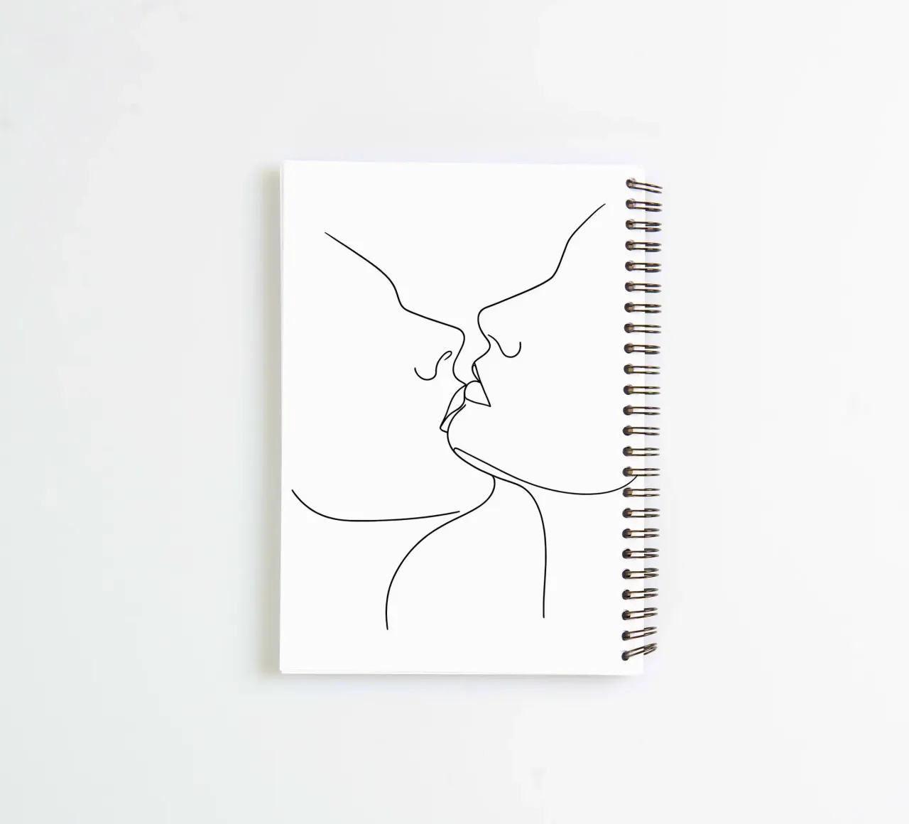 Couple Faces Minimalist Line Art spiral notebook by Viv Line Art