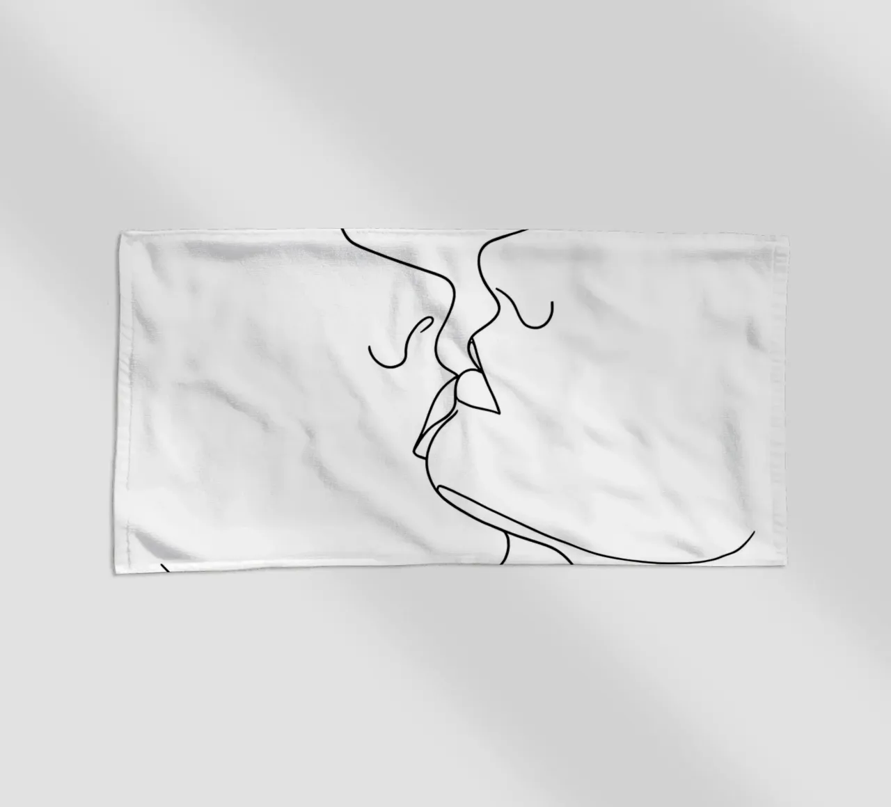 Volti di coppia Line Art minimalista telo mare da Viv Line Art