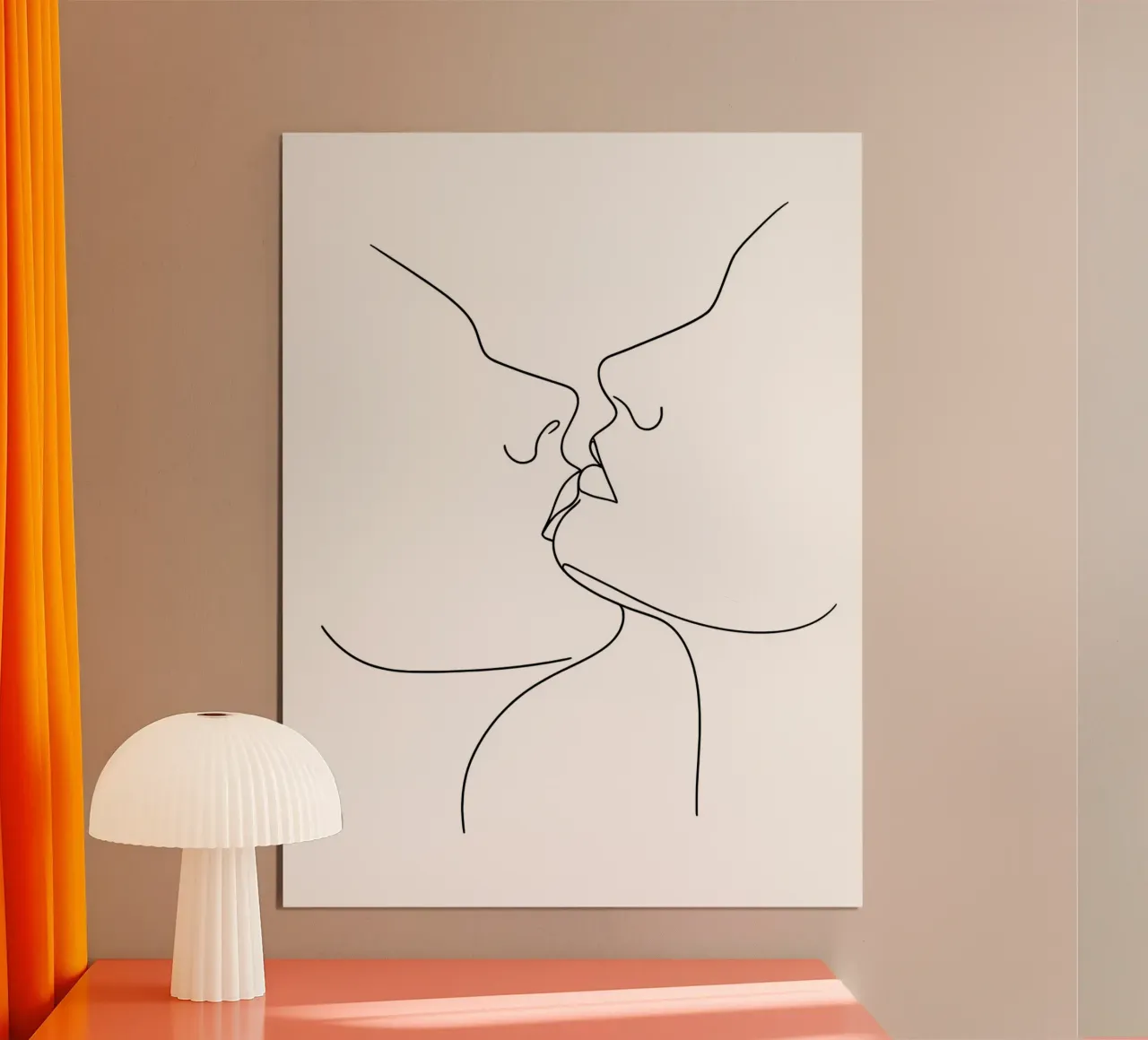 Volti di coppia Line Art minimalista poster da Viv Line Art