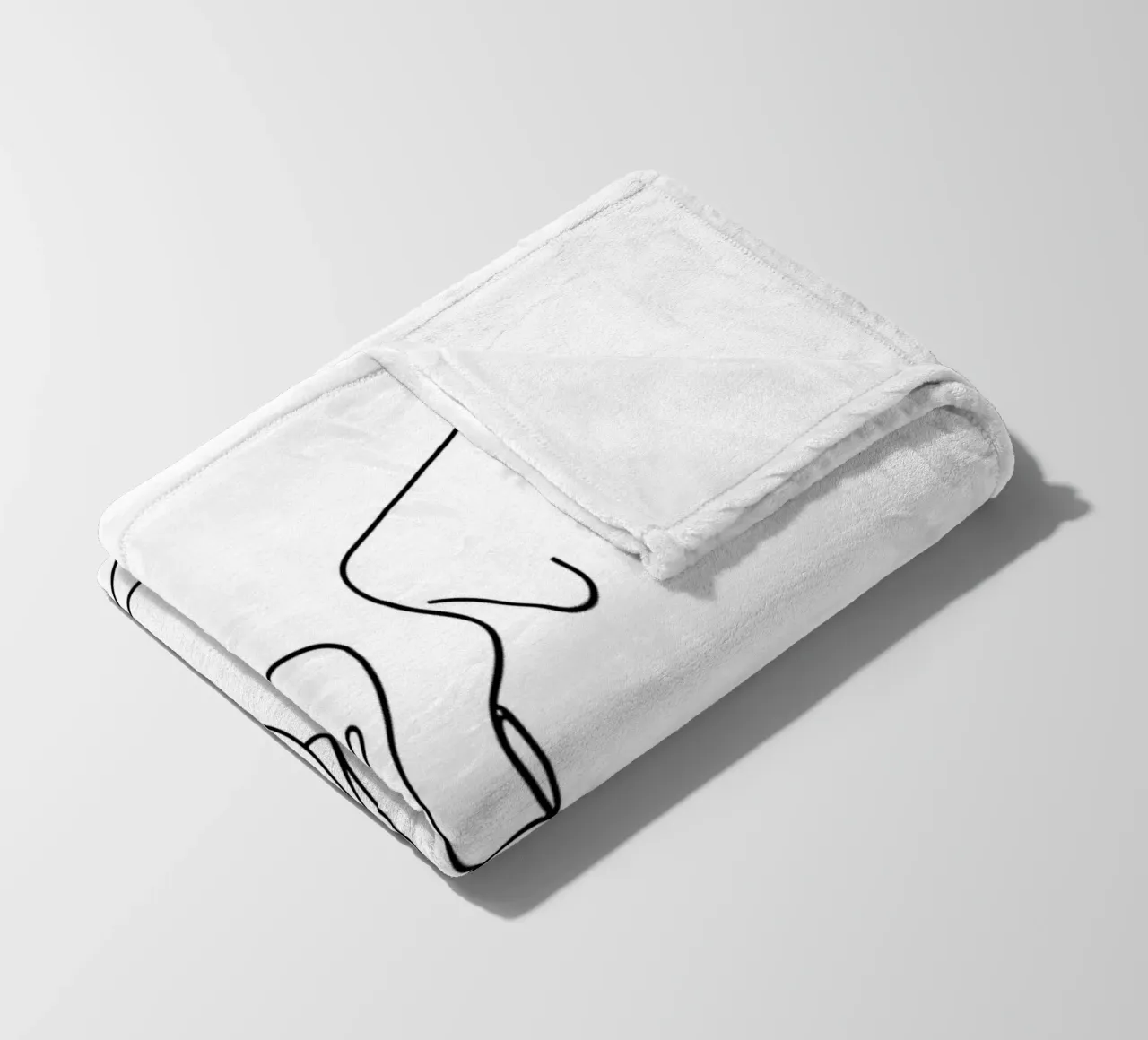 Volti di coppia Line Art minimalista coperta in pile da Viv Line Art