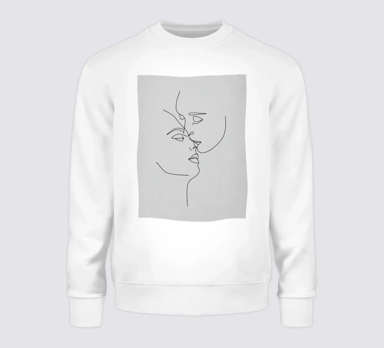 Volti di coppia Line Art minimalista felpa da Viv Line Art