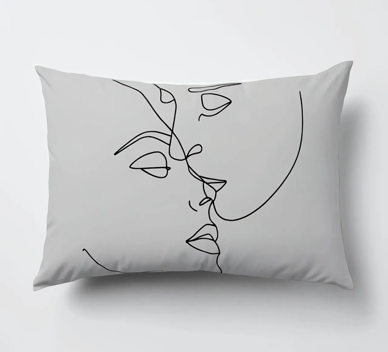 Volti di coppia Line Art minimalista cuscino da Viv Line Art