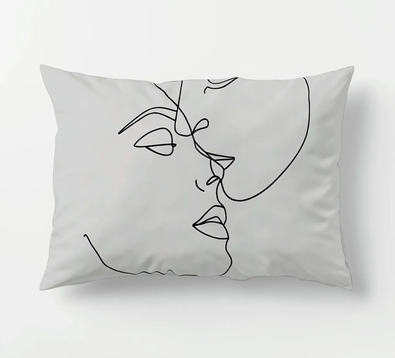 Volti di coppia Line Art minimalista cuscino da Viv Line Art