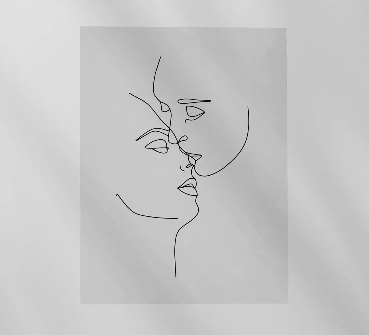 Volti di coppia Line Art minimalista pellicola backlit da Viv Line Art