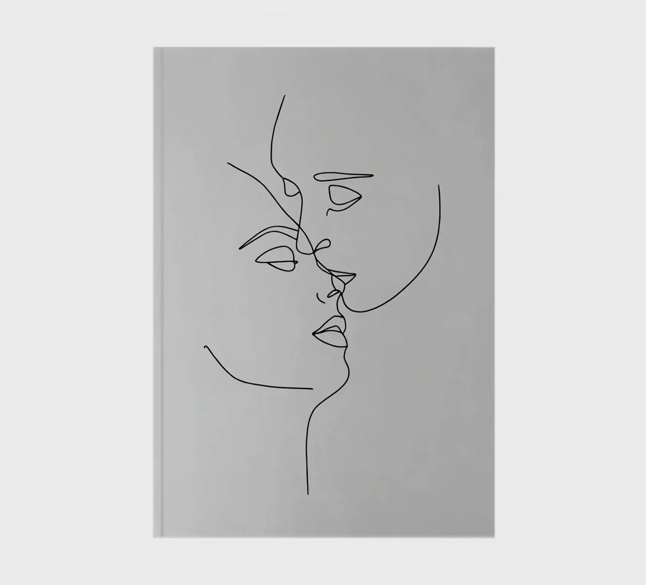 Couple Faces Minimalist Line Art notebook by Viv Line Art