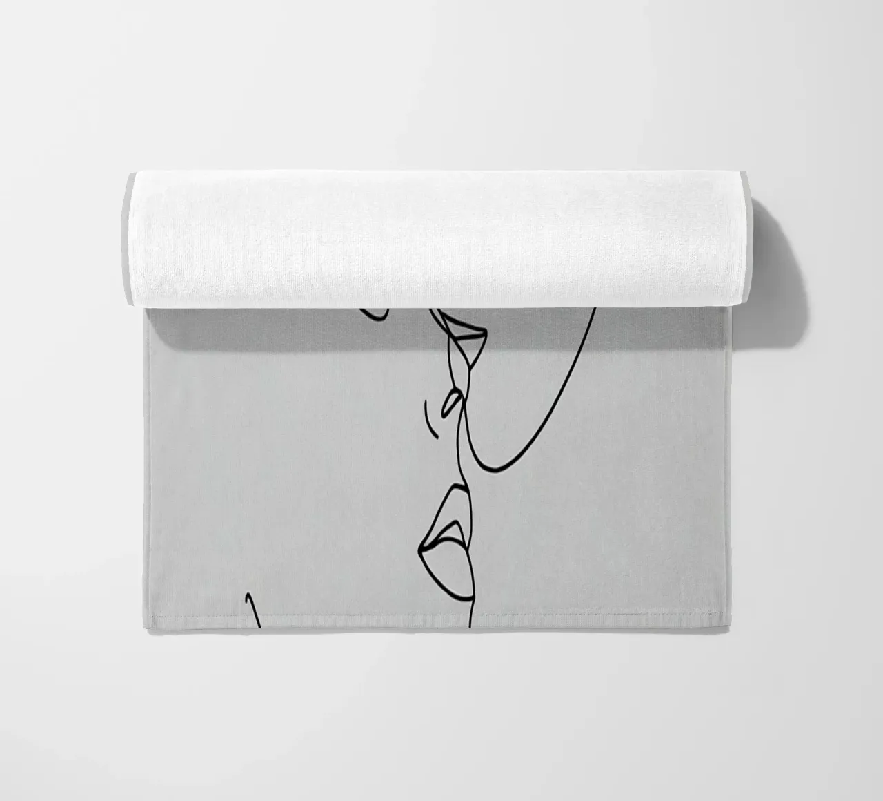 Volti di coppia Line Art minimalista telo mare da Viv Line Art