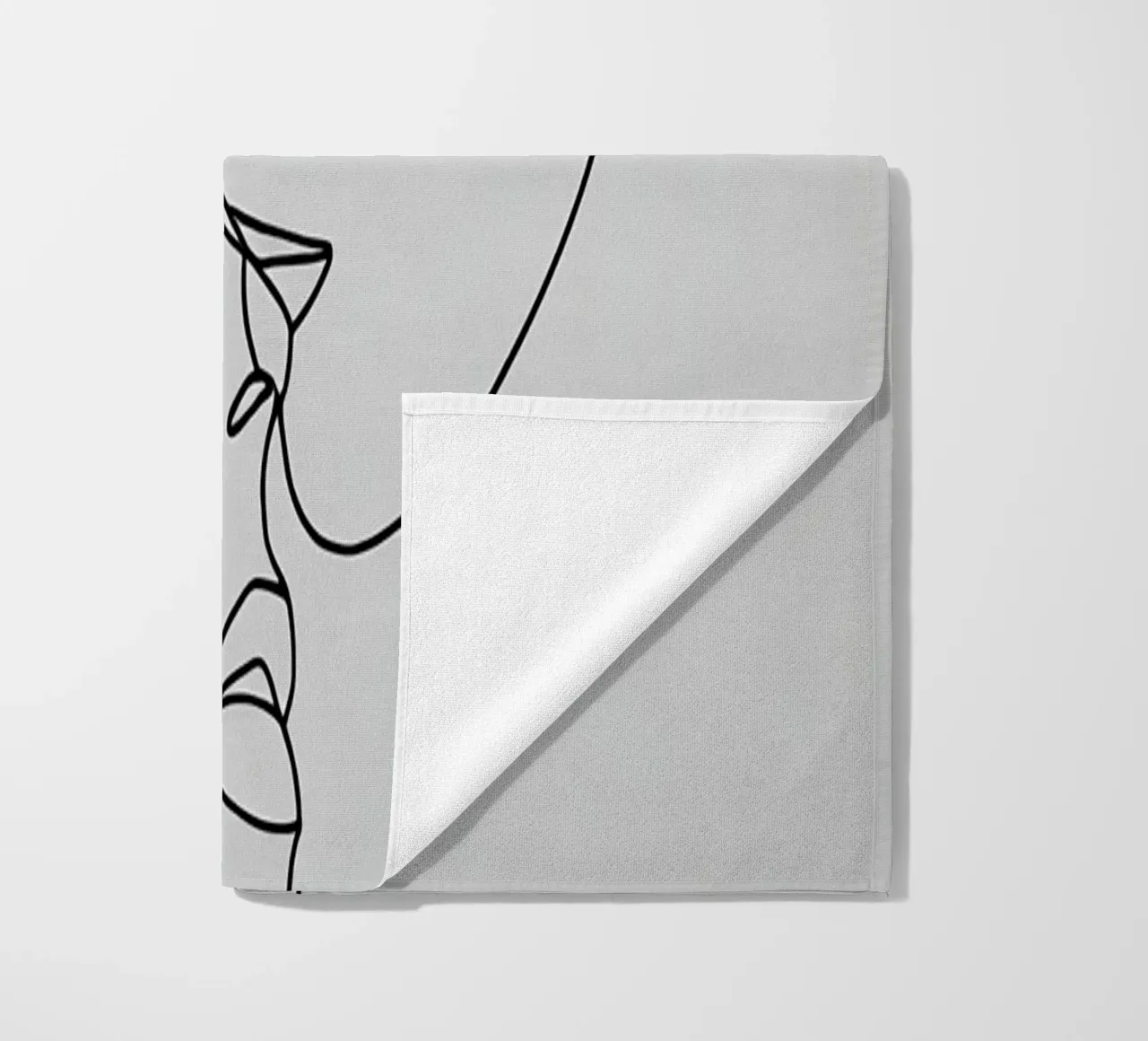 Volti di coppia Line Art minimalista telo mare da Viv Line Art