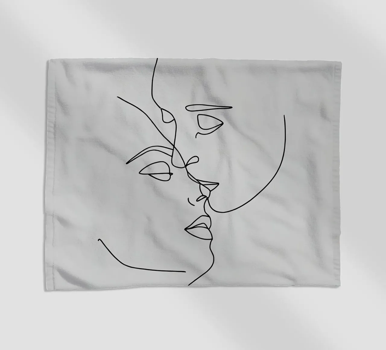 Volti di coppia Line Art minimalista telo mare da Viv Line Art