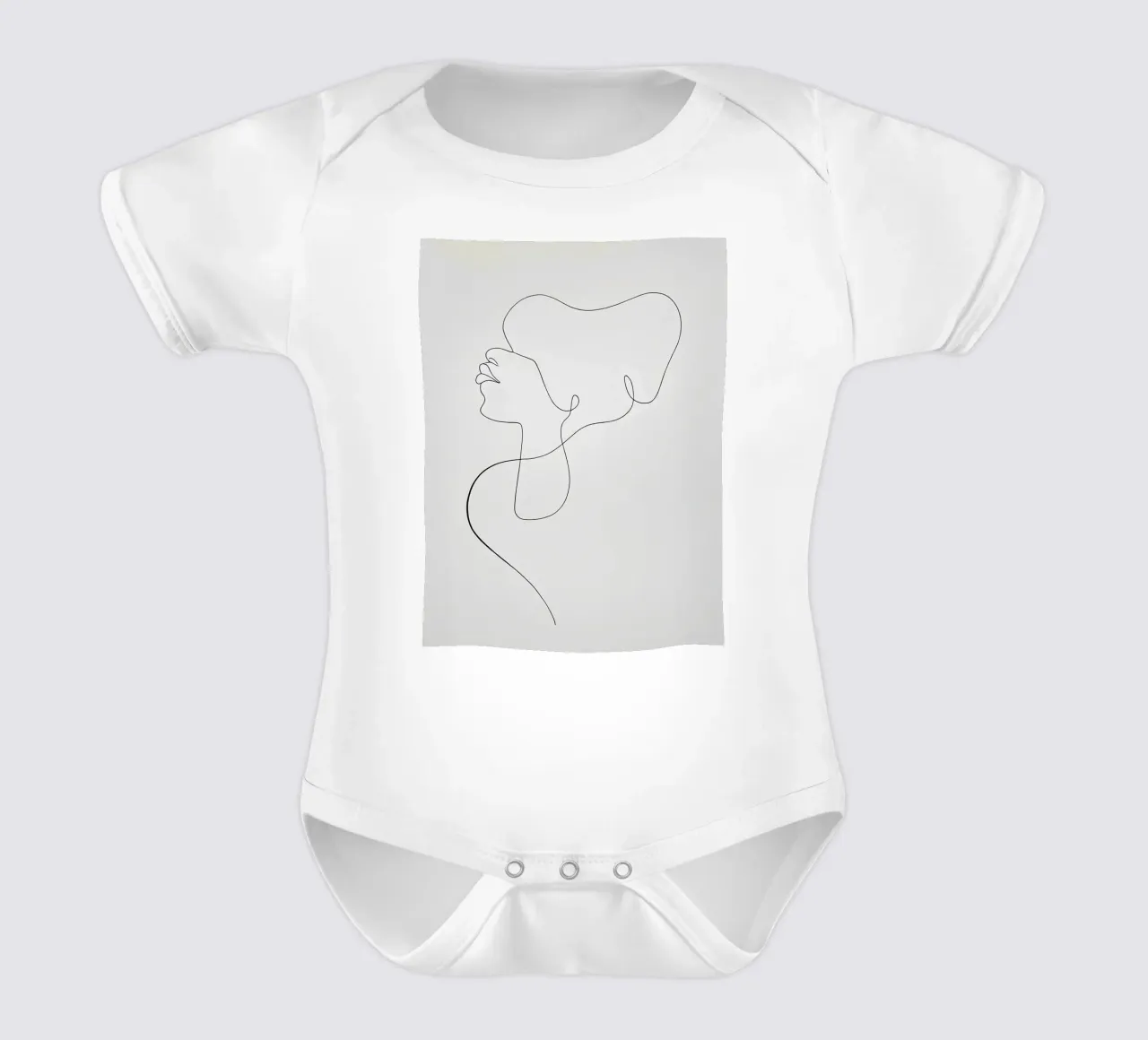 Flowing Face Minimalist Line Art body bébé de Viv Line Art