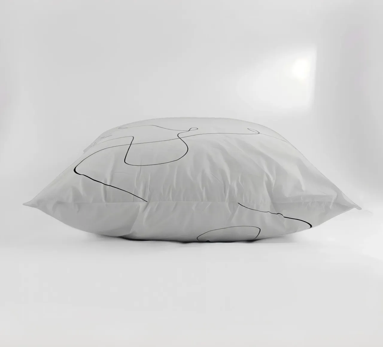 Flowing Face Minimalist Line Art decorative cushion by Viv Line Art