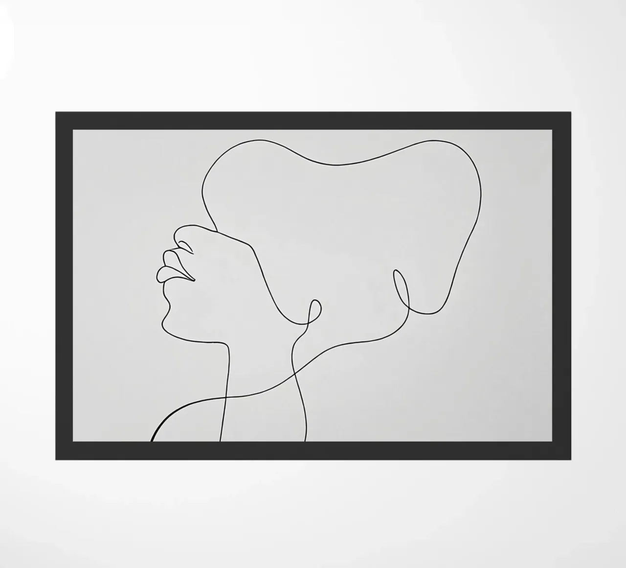 Flowing Face Minimalist Line Art doormat by Viv Line Art