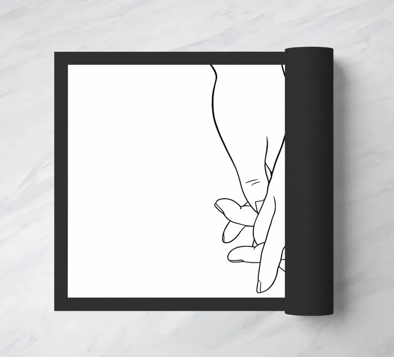 Mani che si tengono in mano Line Art minimalista zerbino da Viv Line Art