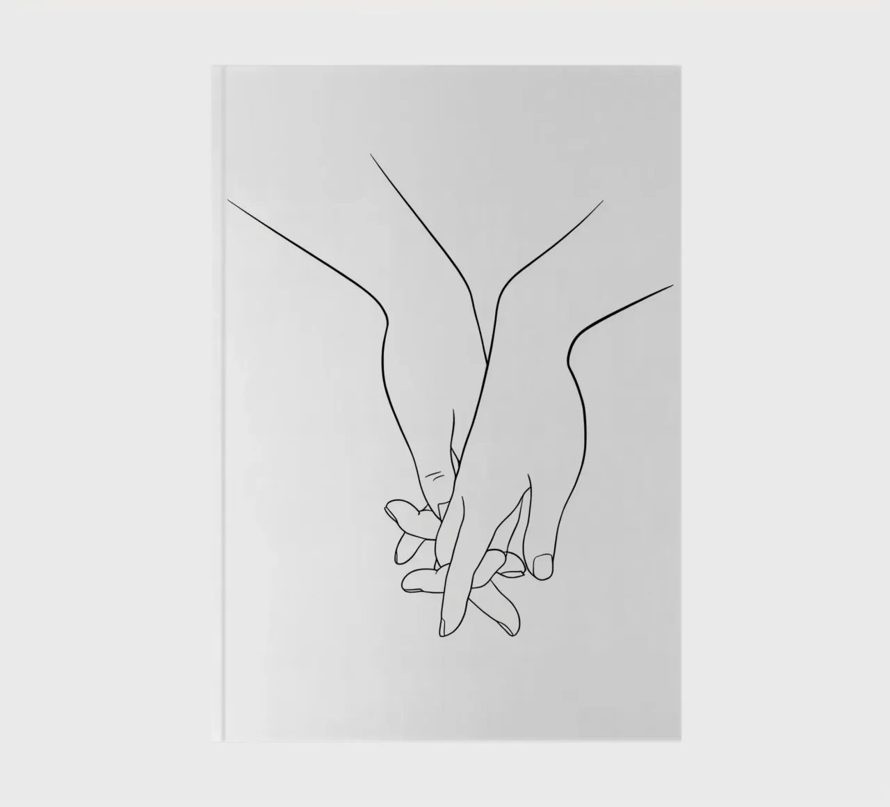 Hands Holding Minimalist Line Art notebook by Viv Line Art